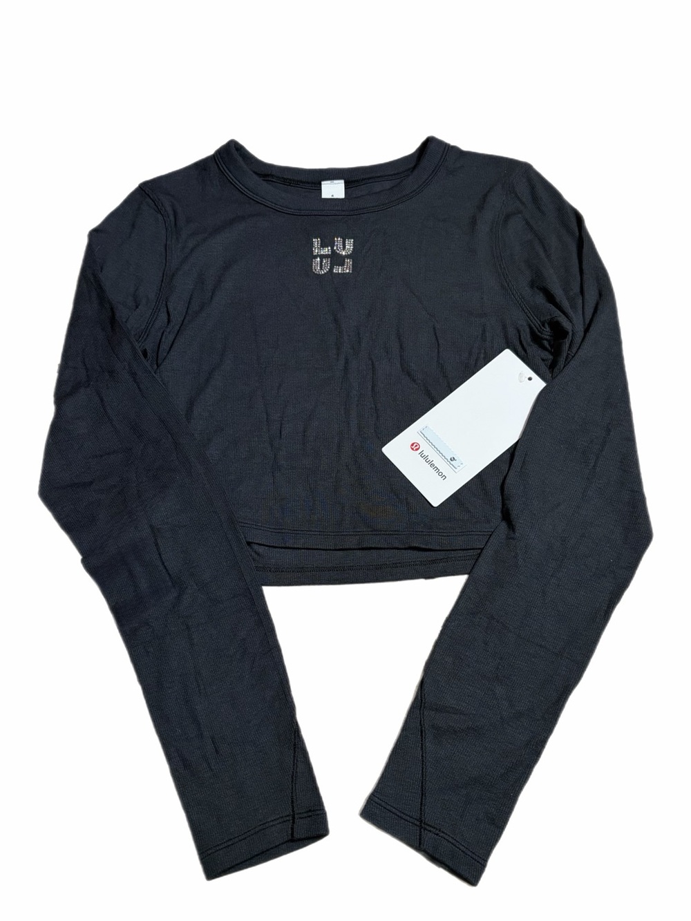 NWT Lululemon Hold Tight Long-Sleeve Shirt *Jewelled Stack (Black) Size 6